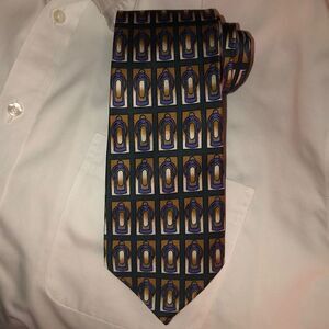Gold City Silk Emerald Green Purple Taupe Ivory Silhouette Tie